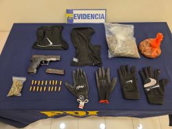 Detectives detienen a tres sujetos e incautan arma de fuego,municiones y droga en La Serena
